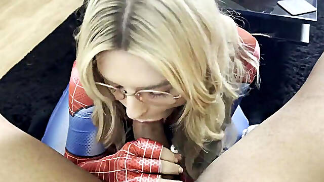 Lillie Lucas Takes A Cumshot In Her Spider Woman Cosplay