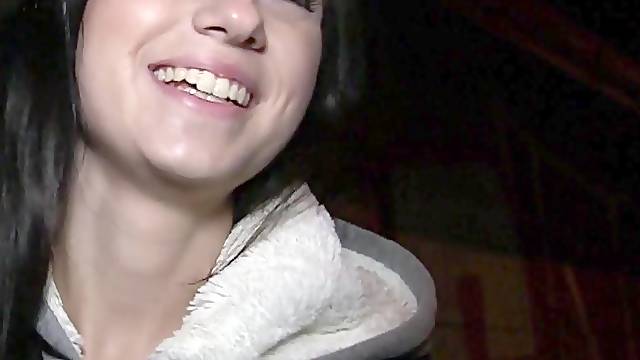 Cute stranger Kristy Black takes money to be fucked by a stranger