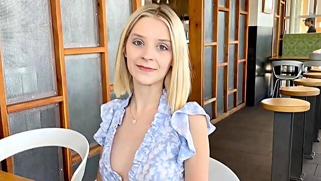 Sexy blonde Jana Cova hot solo masturbation on her bed