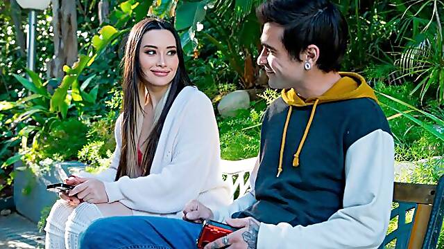 Stunning angel Aria Lee got nicely fucked in the doggy style pose