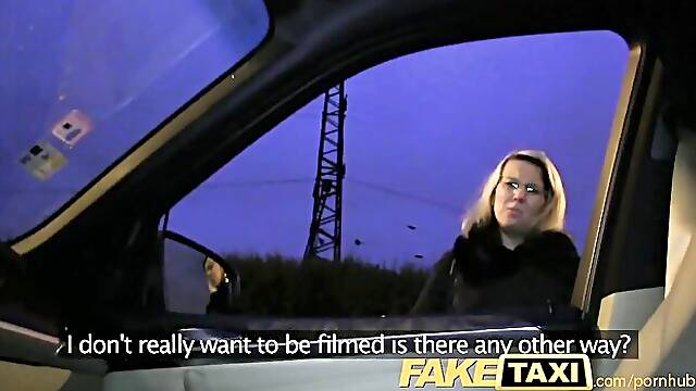 Nighttime BJ at open hatch of Fake Taxi