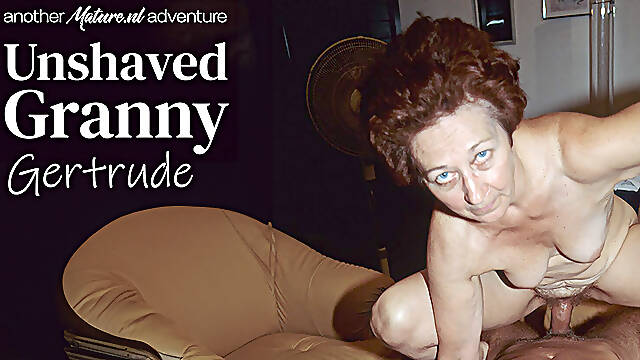 Redhead Granny With A Unshaved Pussy Gets Fucked By A Younger Man