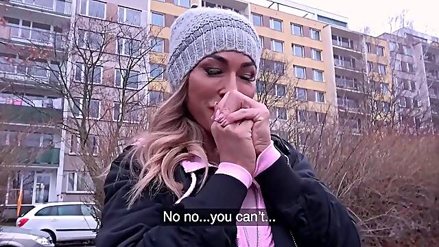 Busty Stepmom Sucks Cock and Fucks in Public POV