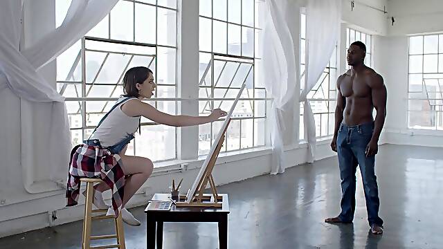 White girl Joseline Kell worships bbc model then gets to ride the big shaft