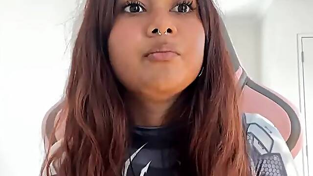 Small desi girl Mia Z masturbates and reacts to hentai