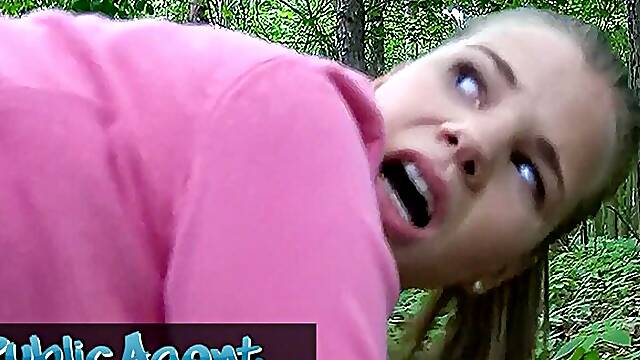 Shy College Teen Fucks for Cash Outdoors