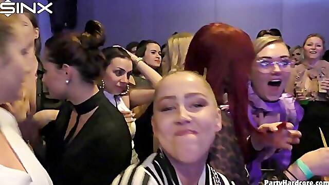 Wild party turned into a wild orgy when all slutty girls decided to have steamy sex
