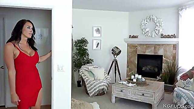 Big titted brunette, Reagan Foxx is having hardcore sex with a guy she likes a lot