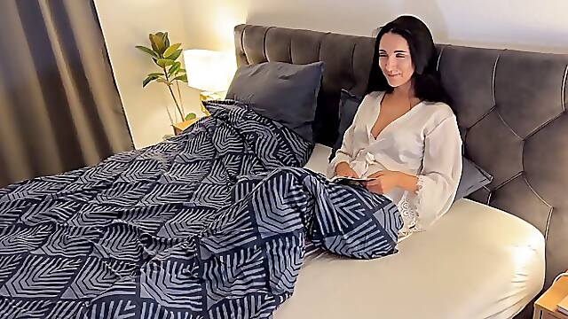 Horny stepson fucks sexy brunette stepmom on a rainy night