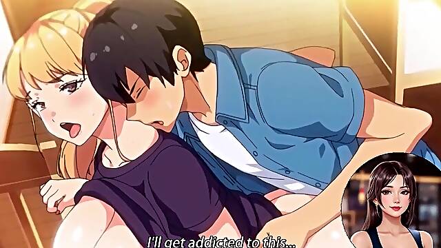 My stepsister, a young and busty mother, watches me as I give her the