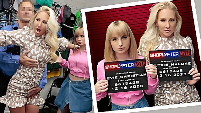 Calvin Brings Evie To The Back Office When He Suspects She Shoplifted Hair Dye - Alexis Malone, Evie Christian And Calvin Hardy