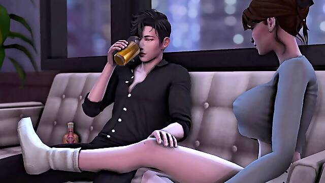 Massive breasted dark-haired sucking and riding asian cock sims four