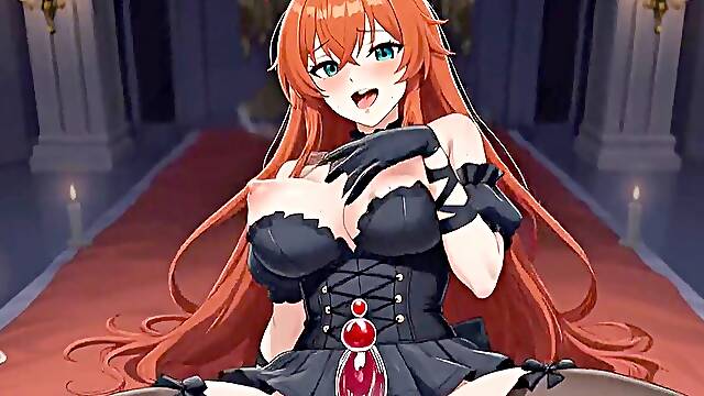 Rias Gremory Hentai Onsen Runway – Big tits fucktoy Show, Pearl Plugs & Steamy squirt